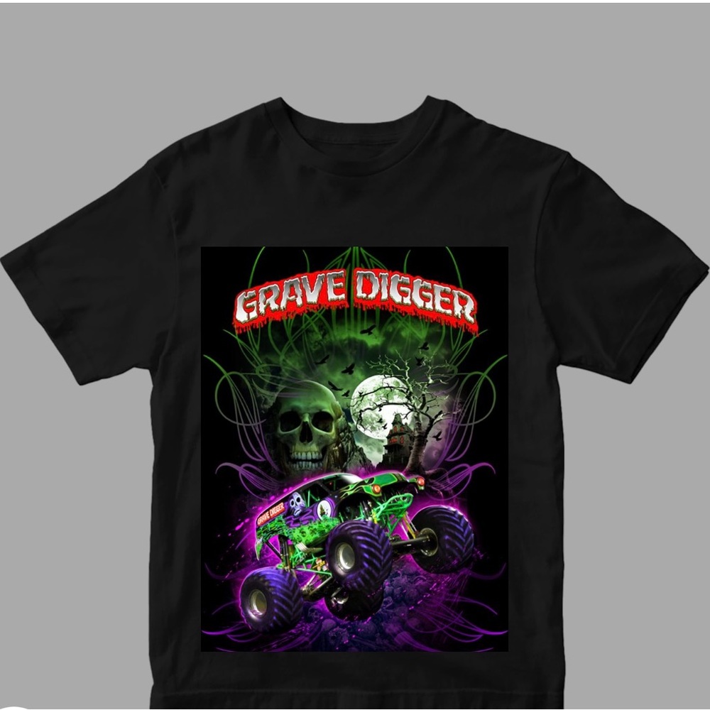 Grave, digger shirt, monster jam